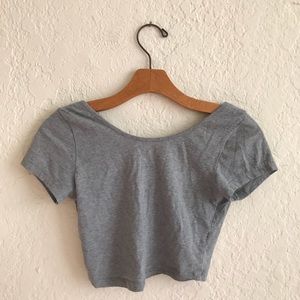 Brandy Melville Grey Fitted Crop Top